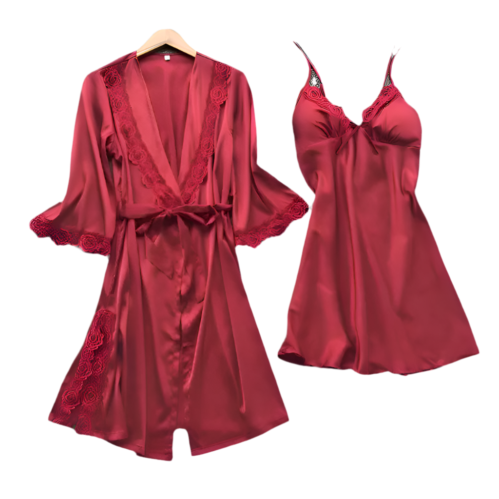 2pc Satin Lace PJ Set