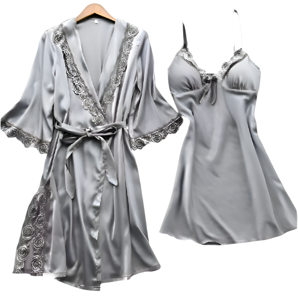 2pc Satin Lace PJ Set